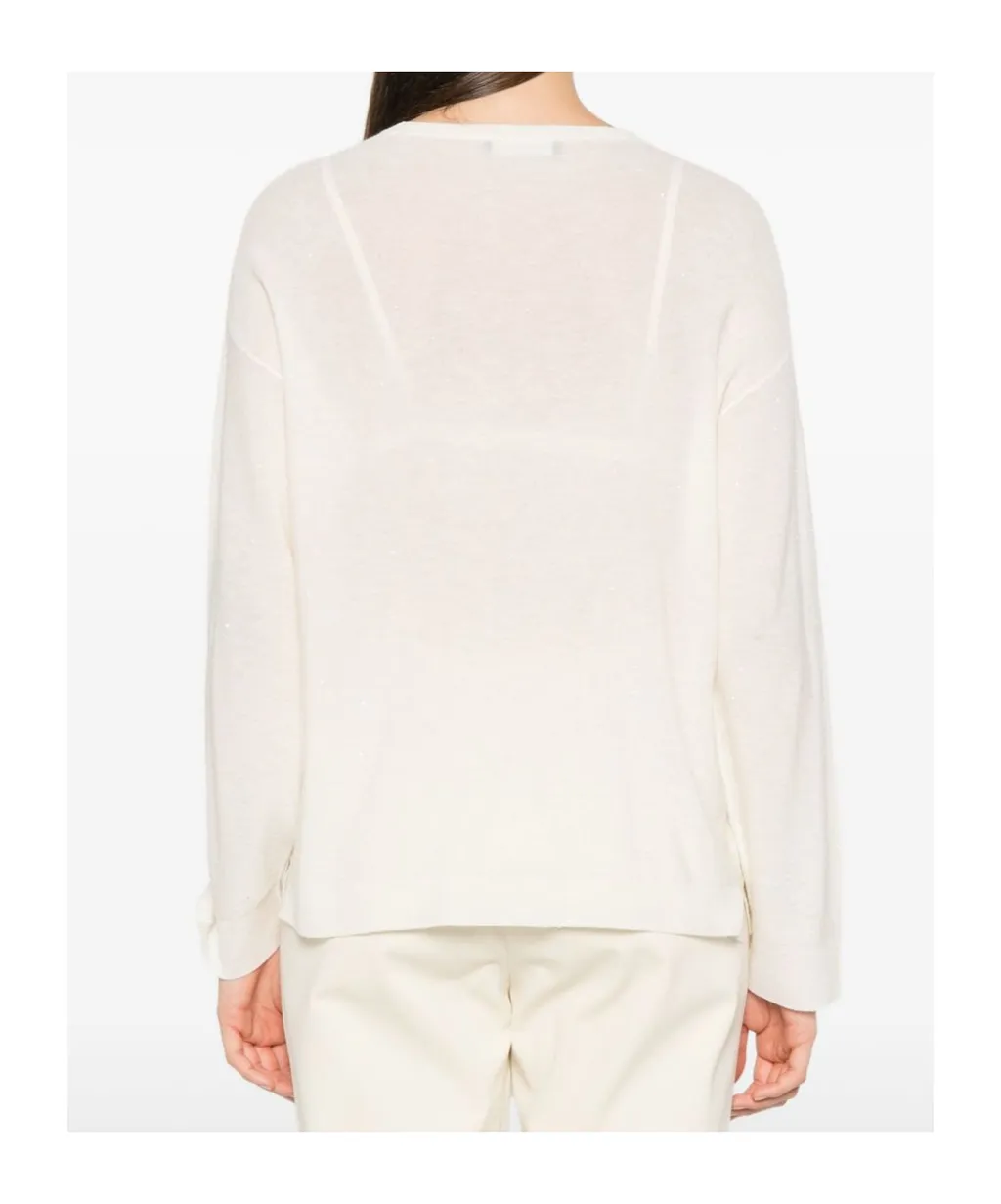 Sequin Embellished V-Neck Jumper