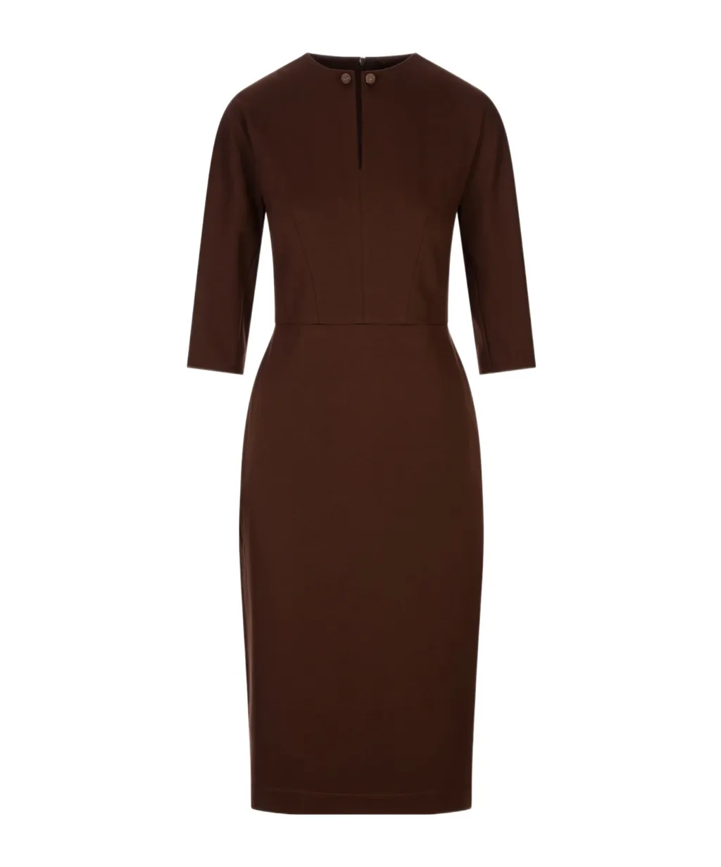 Three-Quarter Sleeve Midi Dress