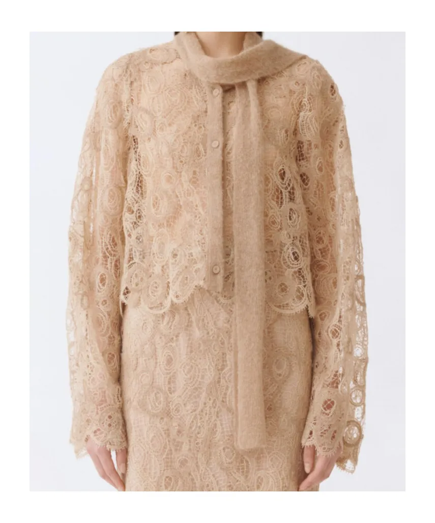 Macramé Lace Cropped Shirt