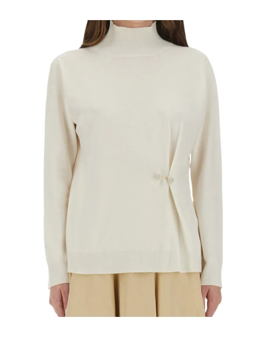 Turtleneck Button-Detailed Jumper