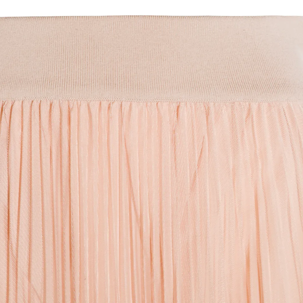 Tulle Pleated Midi Skirt