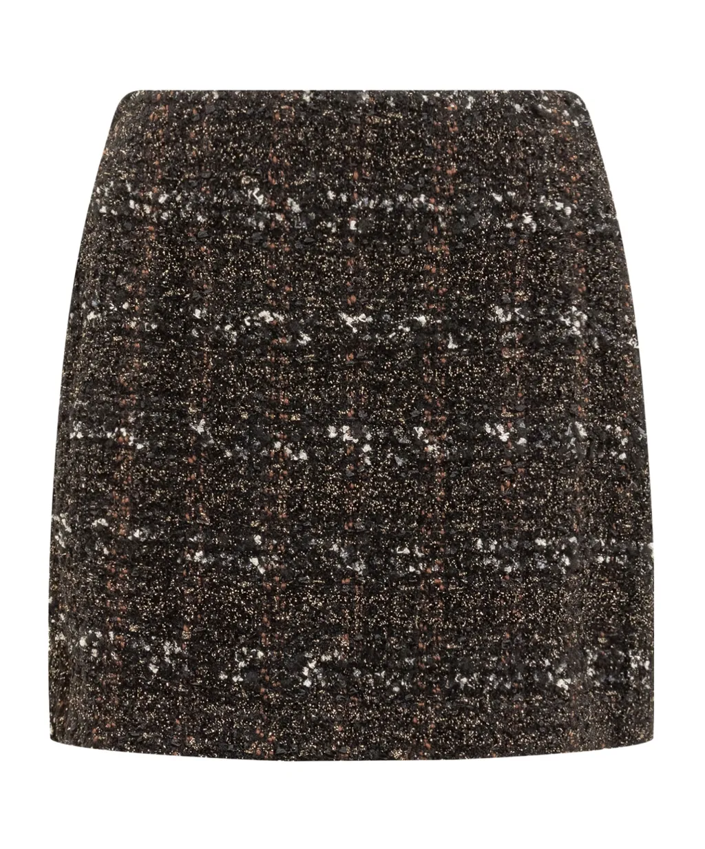 Check Tweed Mini Skirt