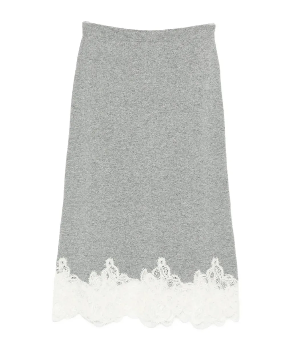Lace-Trimmed Pencil Skirt