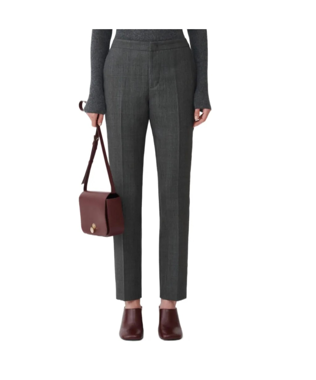 Creased Straight-Leg Pants