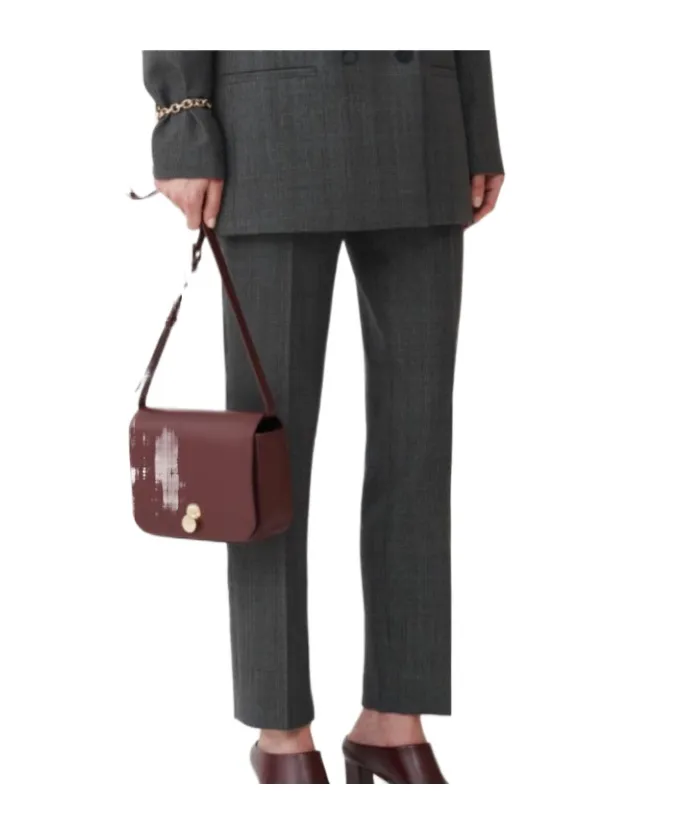 Creased Straight-Leg Pants