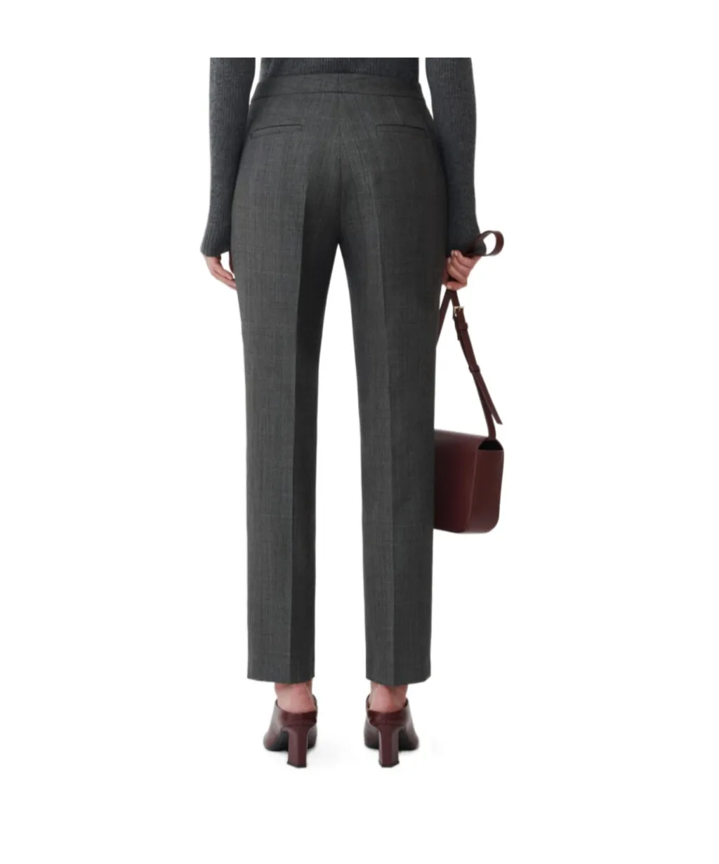 Creased Straight-Leg Pants