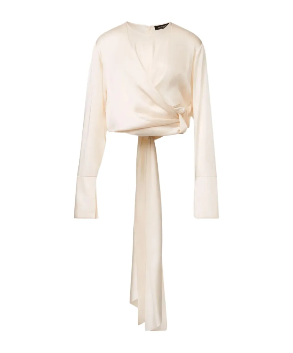 Wrap-Tie Silk Blouse