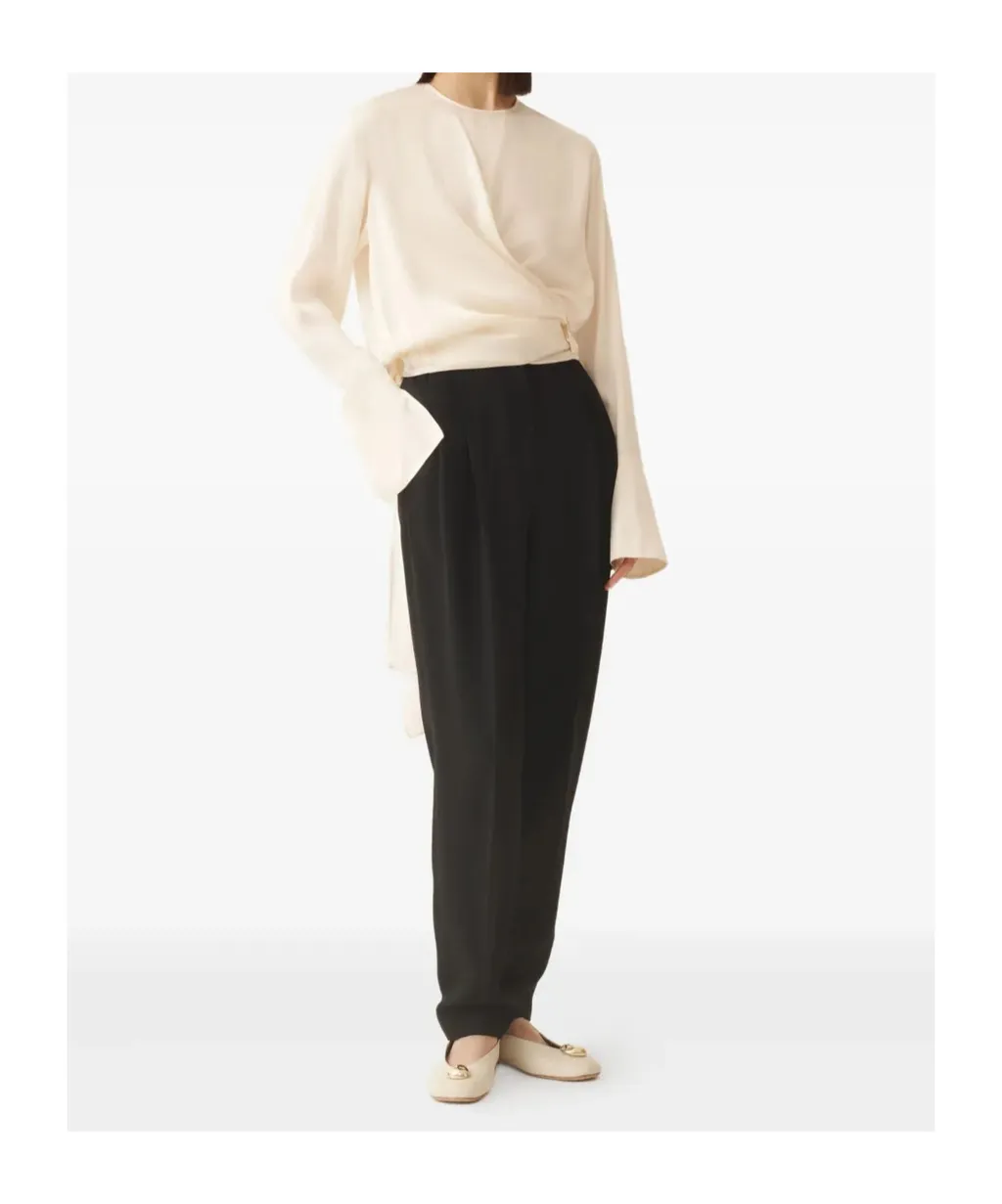 Wrap-Tie Silk Blouse