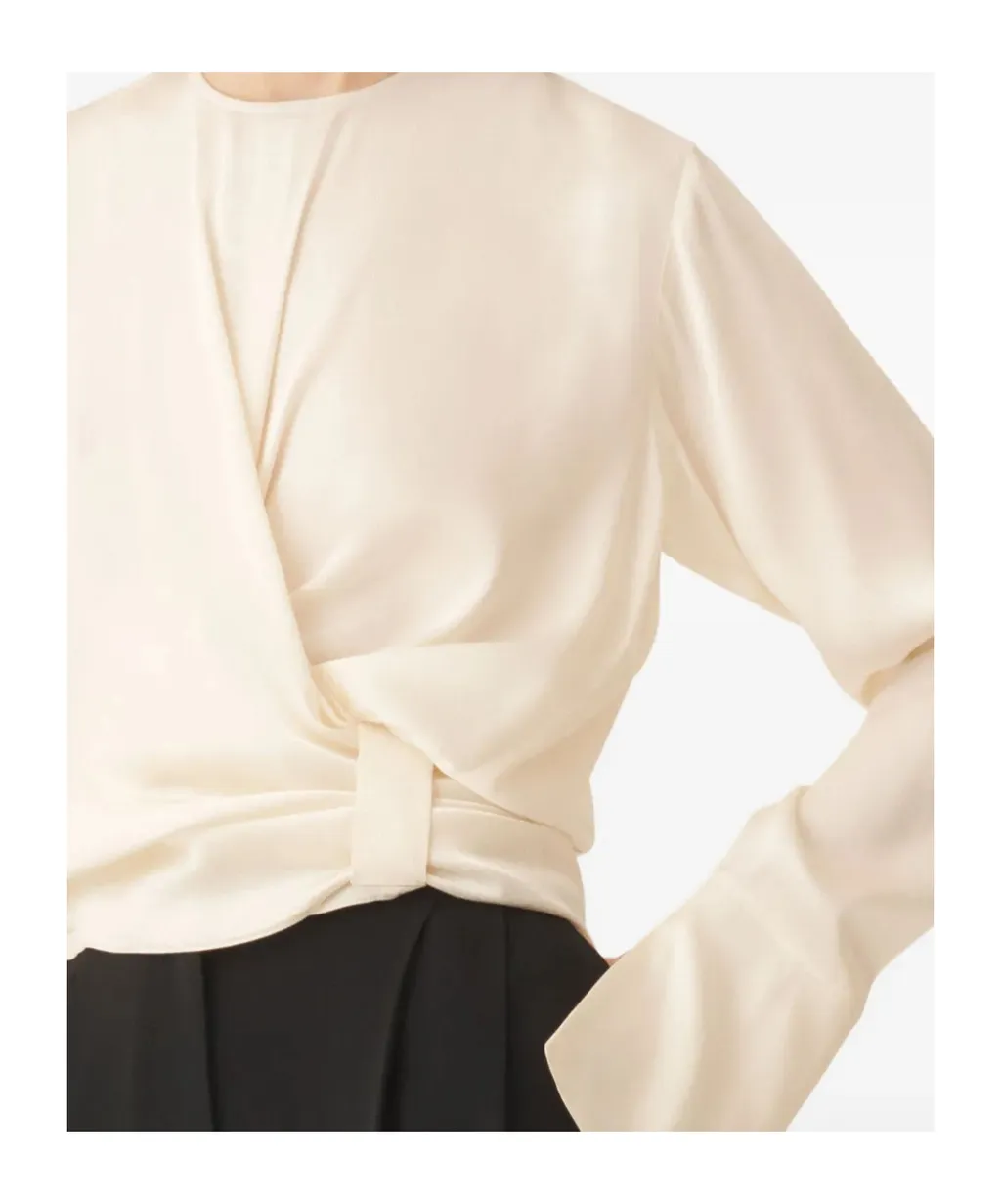 Wrap-Tie Silk Blouse