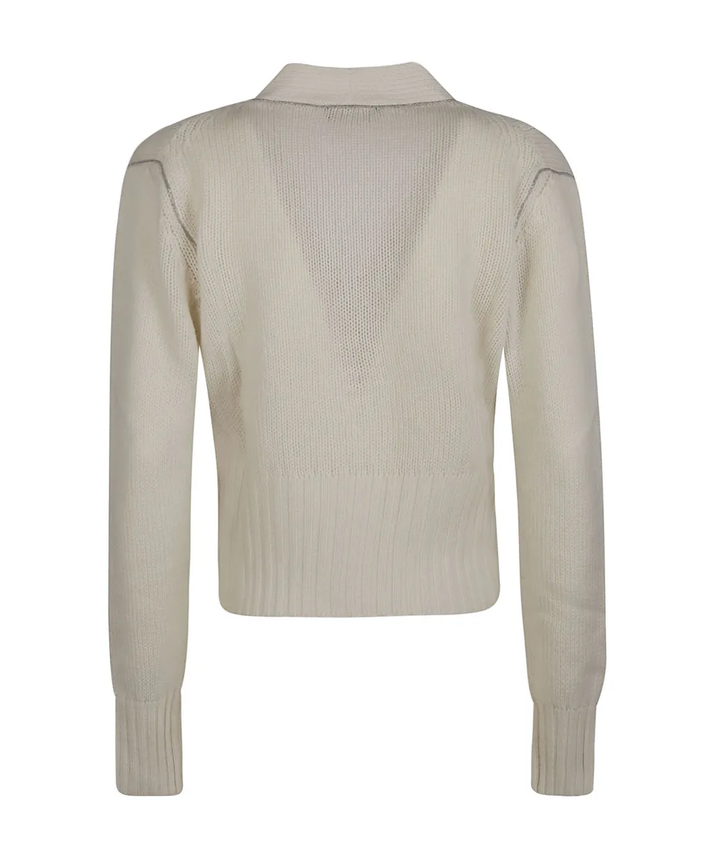 Embellished Trim V-Neck Cardigan
