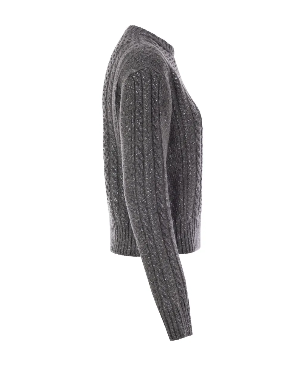 Cable-Knit Embellished Jumper