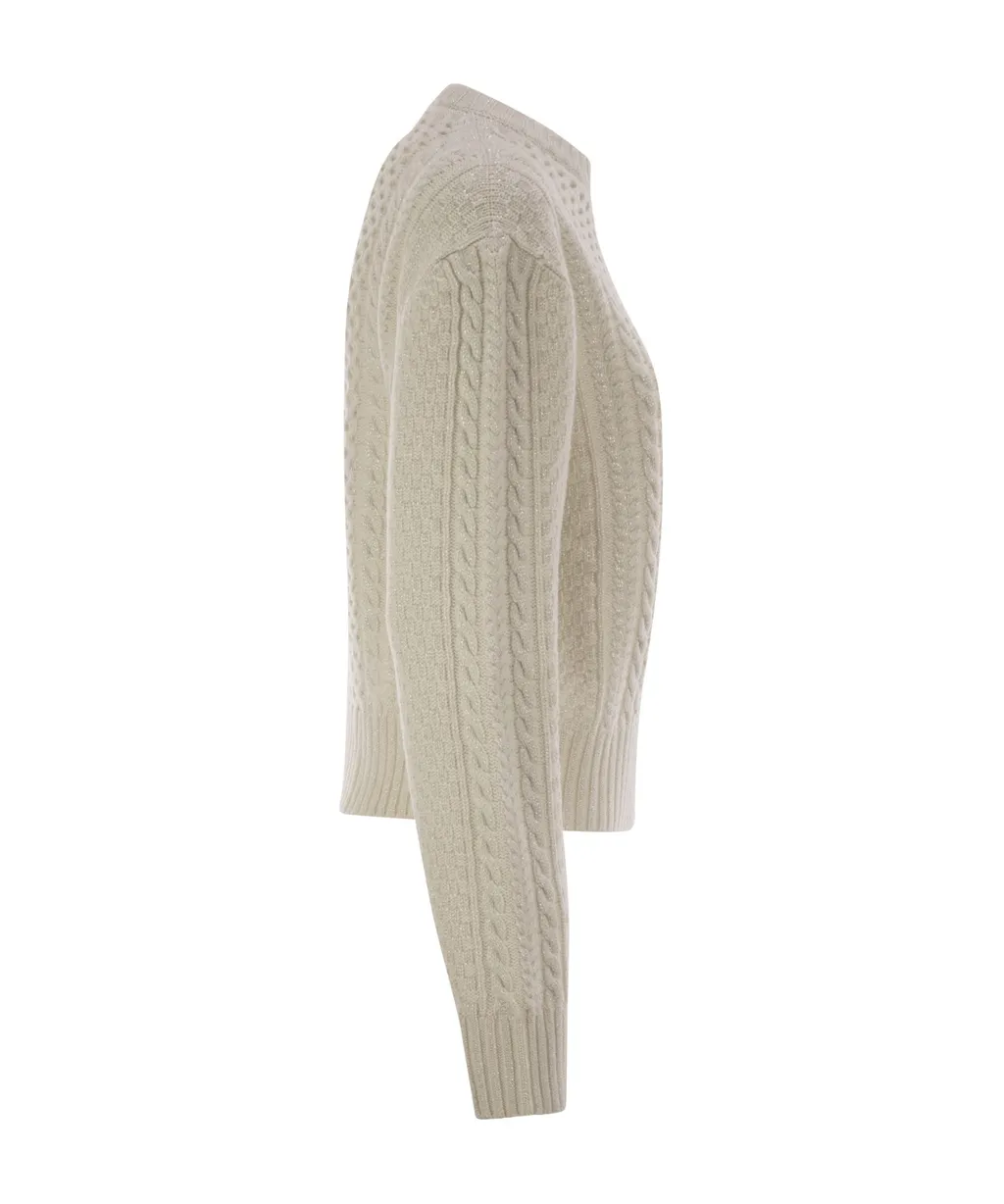 Cable-Knit Embellished Jumper