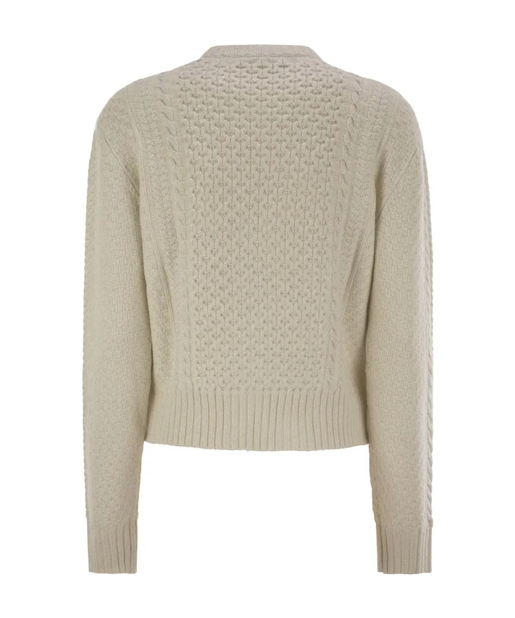 Cable-Knit Embellished Jumper