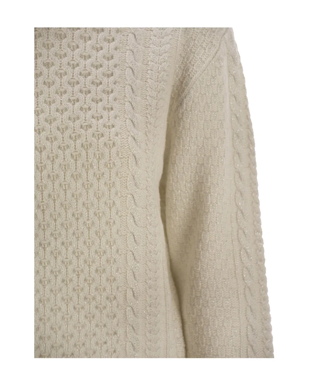 Cable-Knit Embellished Jumper