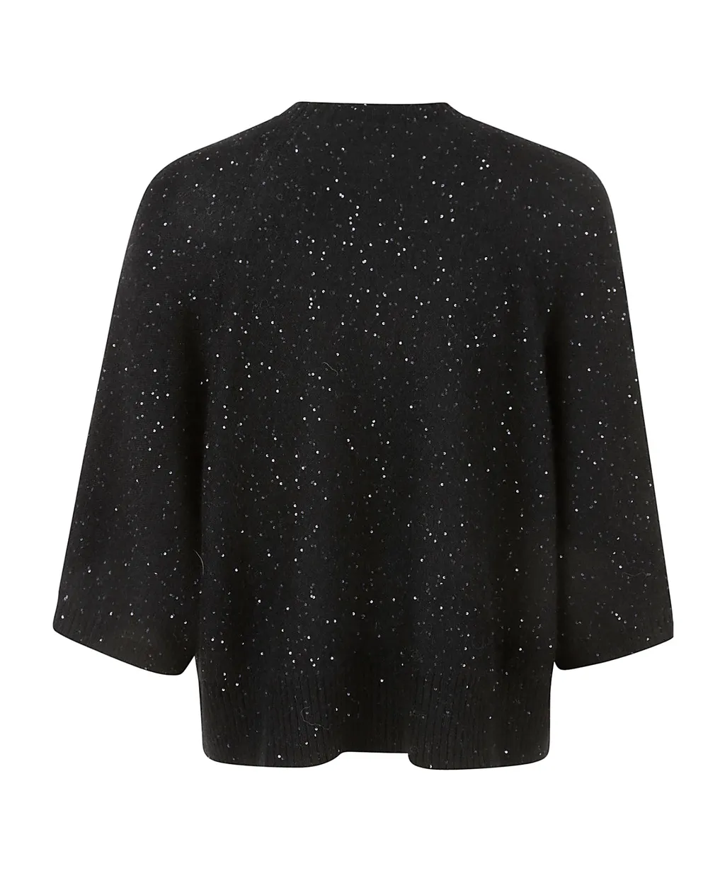 Rib Trim Embellished Sweater