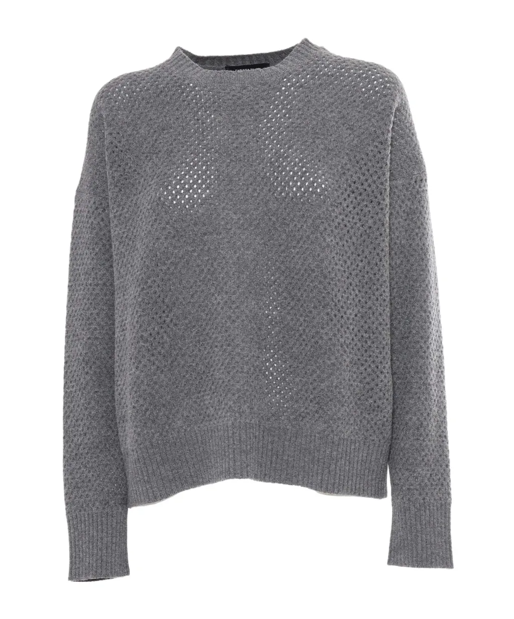 Open-Knit Crewneck Jumper