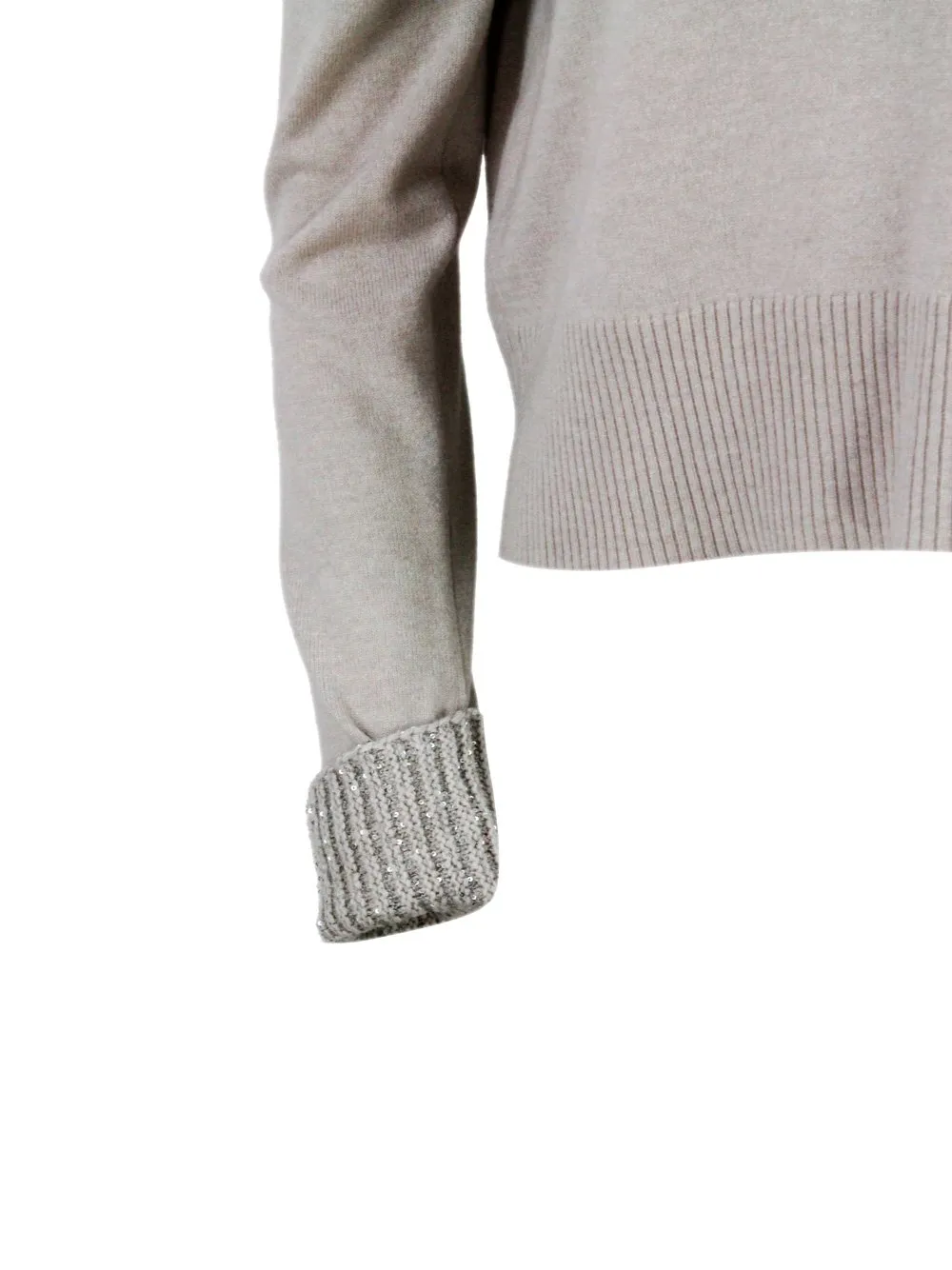 Roll-Neck Embellished Knitted Jumper