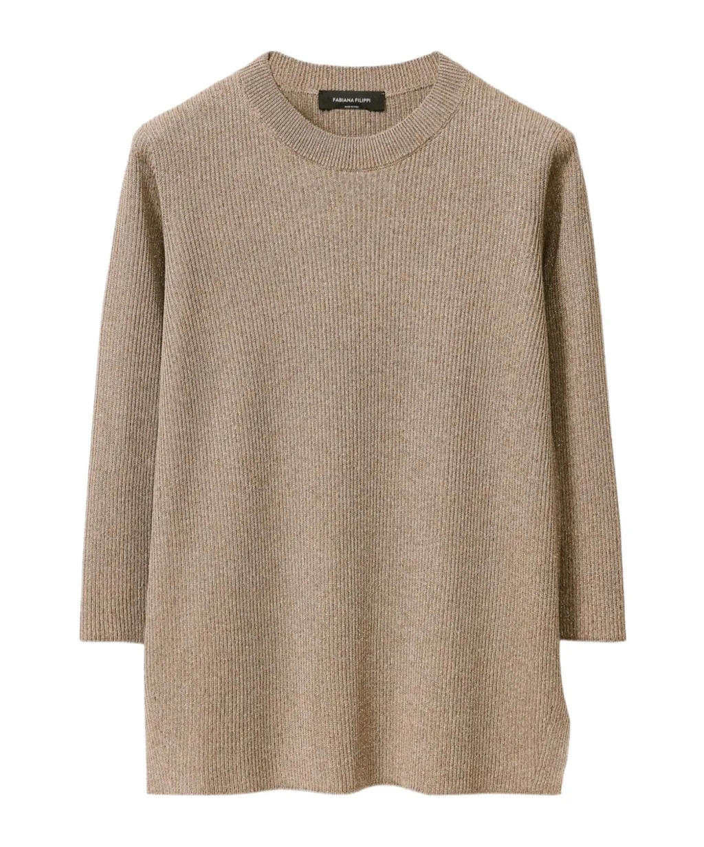 Lurex-Detailed Crewneck Jumper