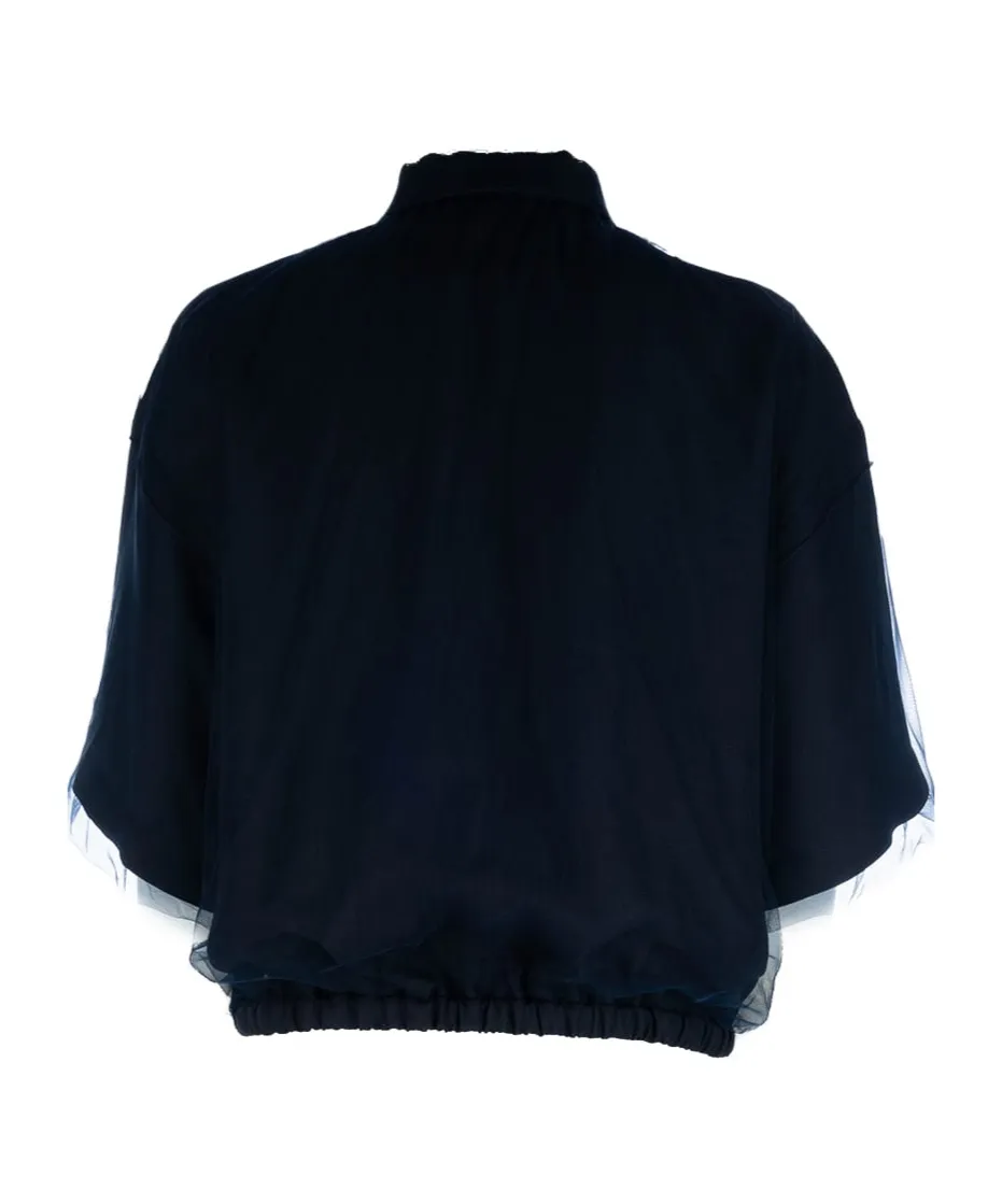 Drawstring Cropped Shirt