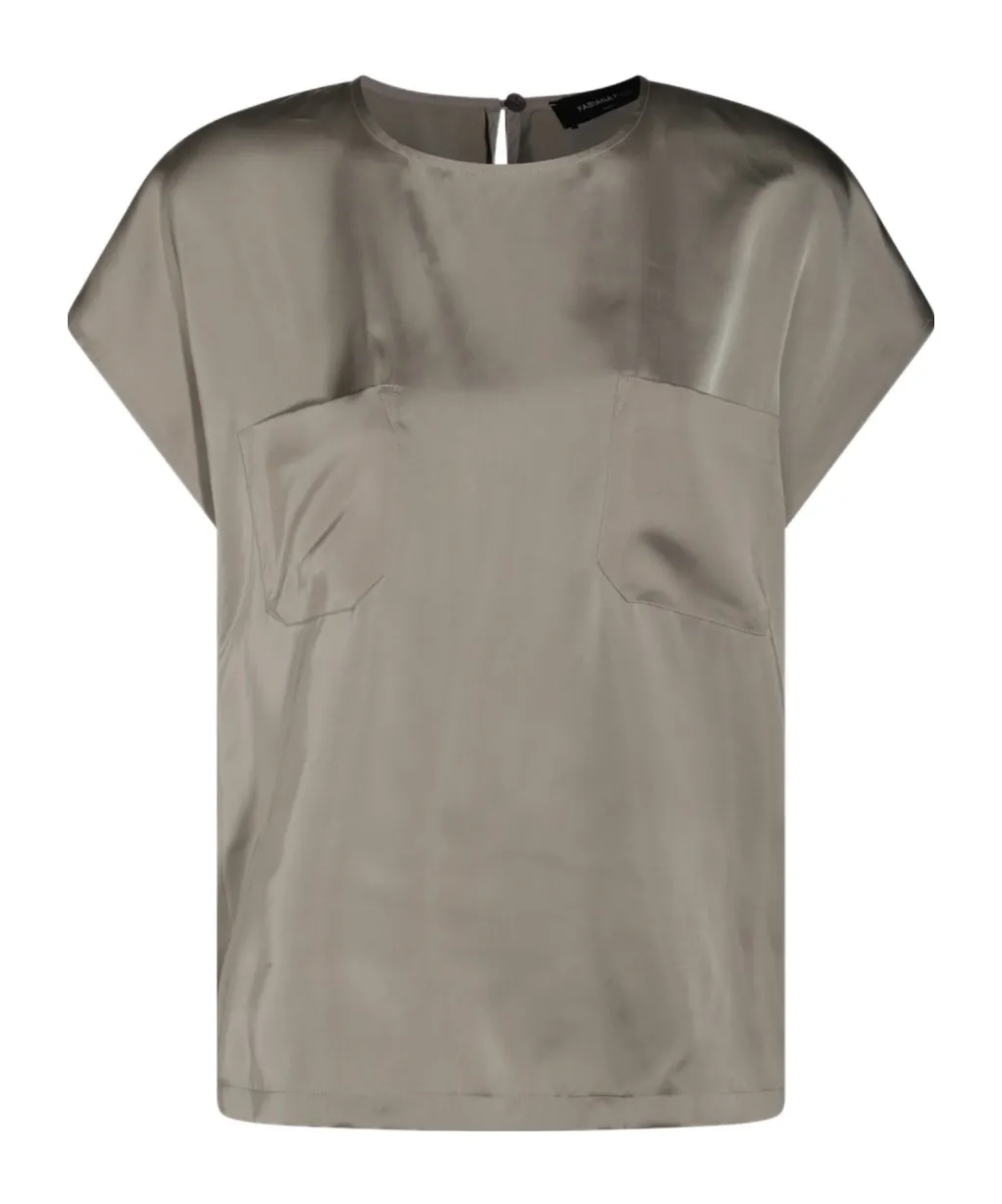 Crewneck Satin Top