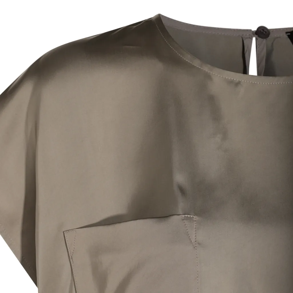 Crewneck Satin Top