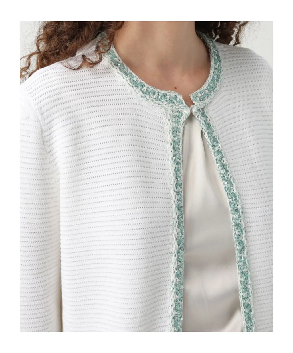 Contrast Trim Cardigan