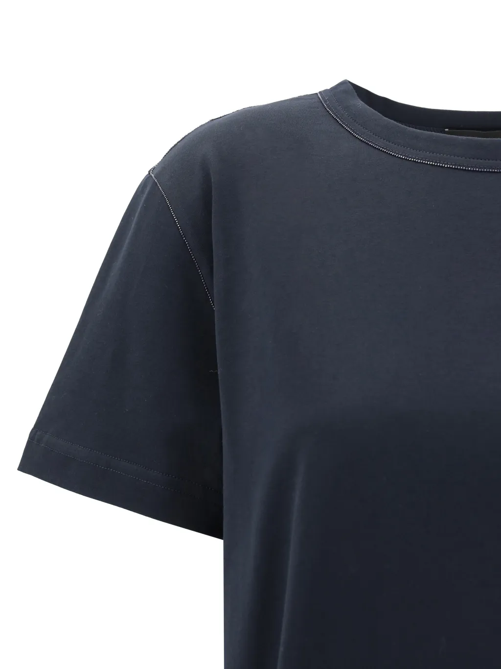 Filo Diamante Detailed Short Sleeved Basic T-Shirt