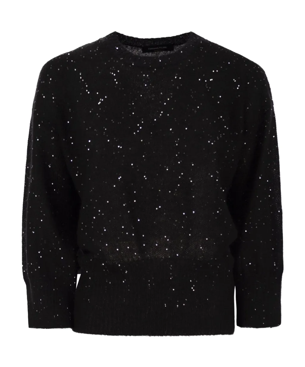 Sequin Crewneck 3/4 Sleeved Jumper