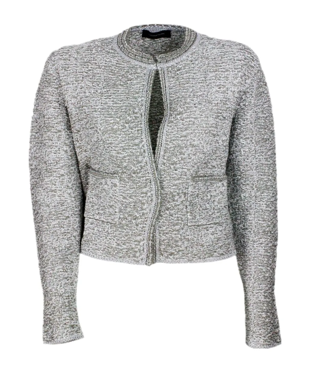 Lurex Knit Tweed Cardigan