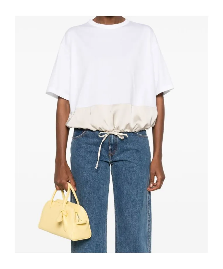 Drawstring Hem Crewneck T-Shirt