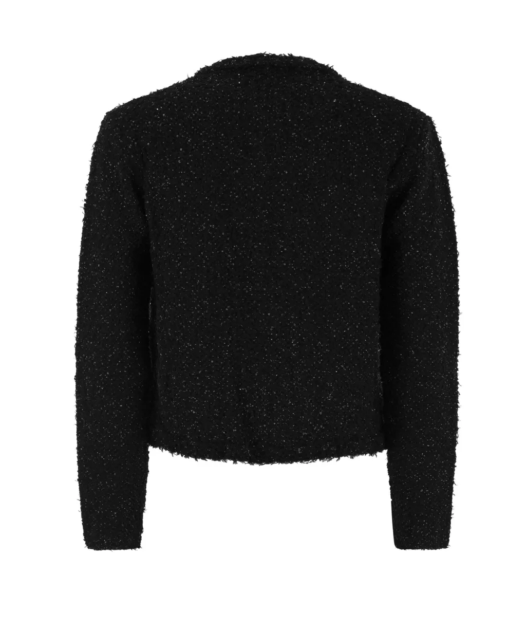 Tweed Trimmed Cropped Cardigan