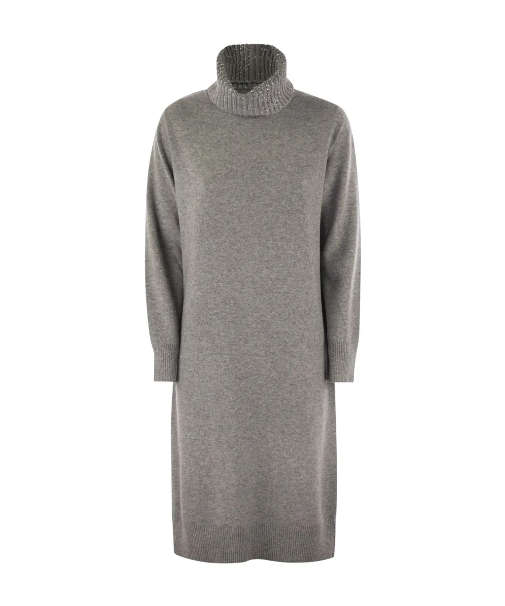 High Neck Knitted Dress