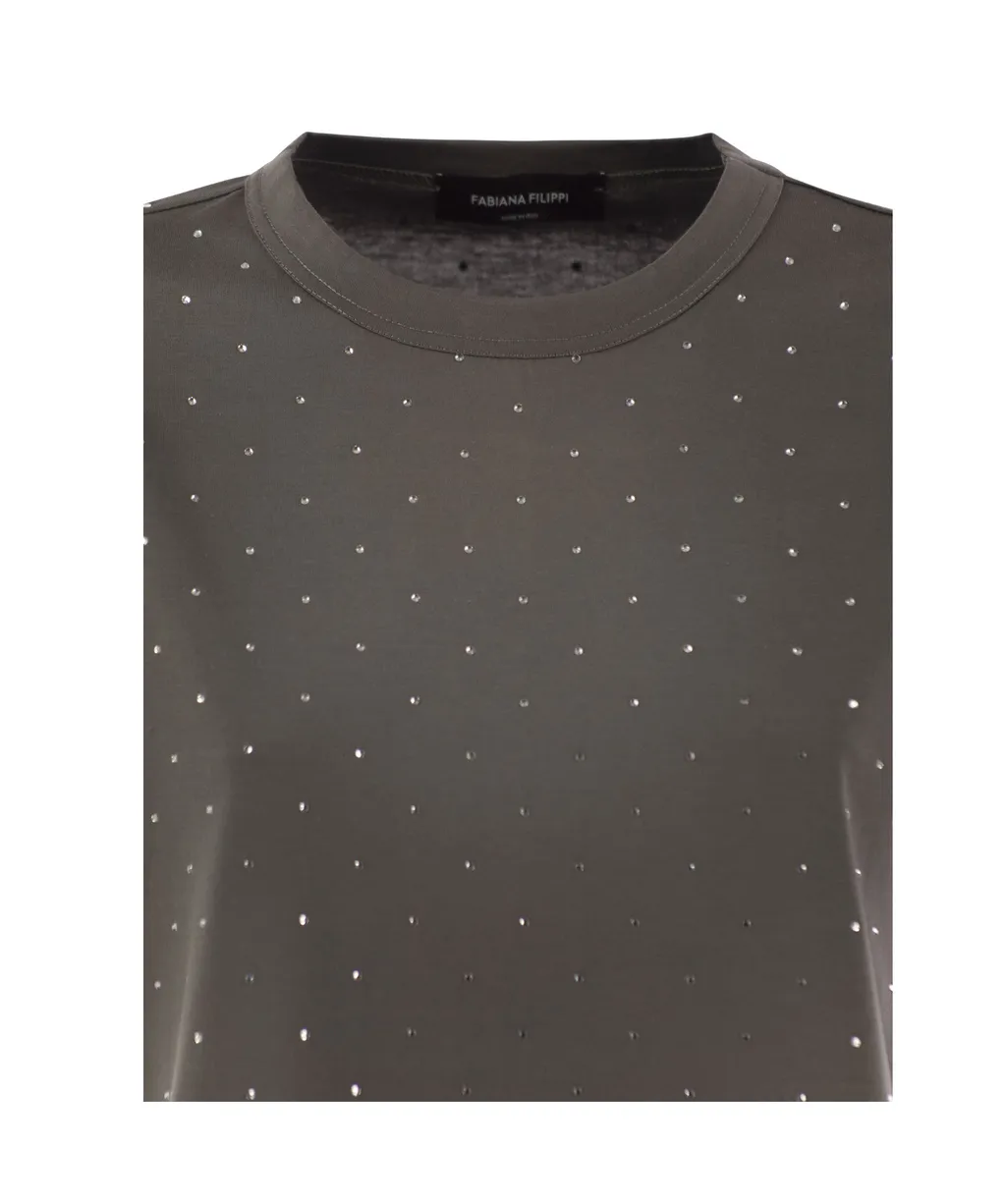 Stud Embellished Crewneck T-Shirt
