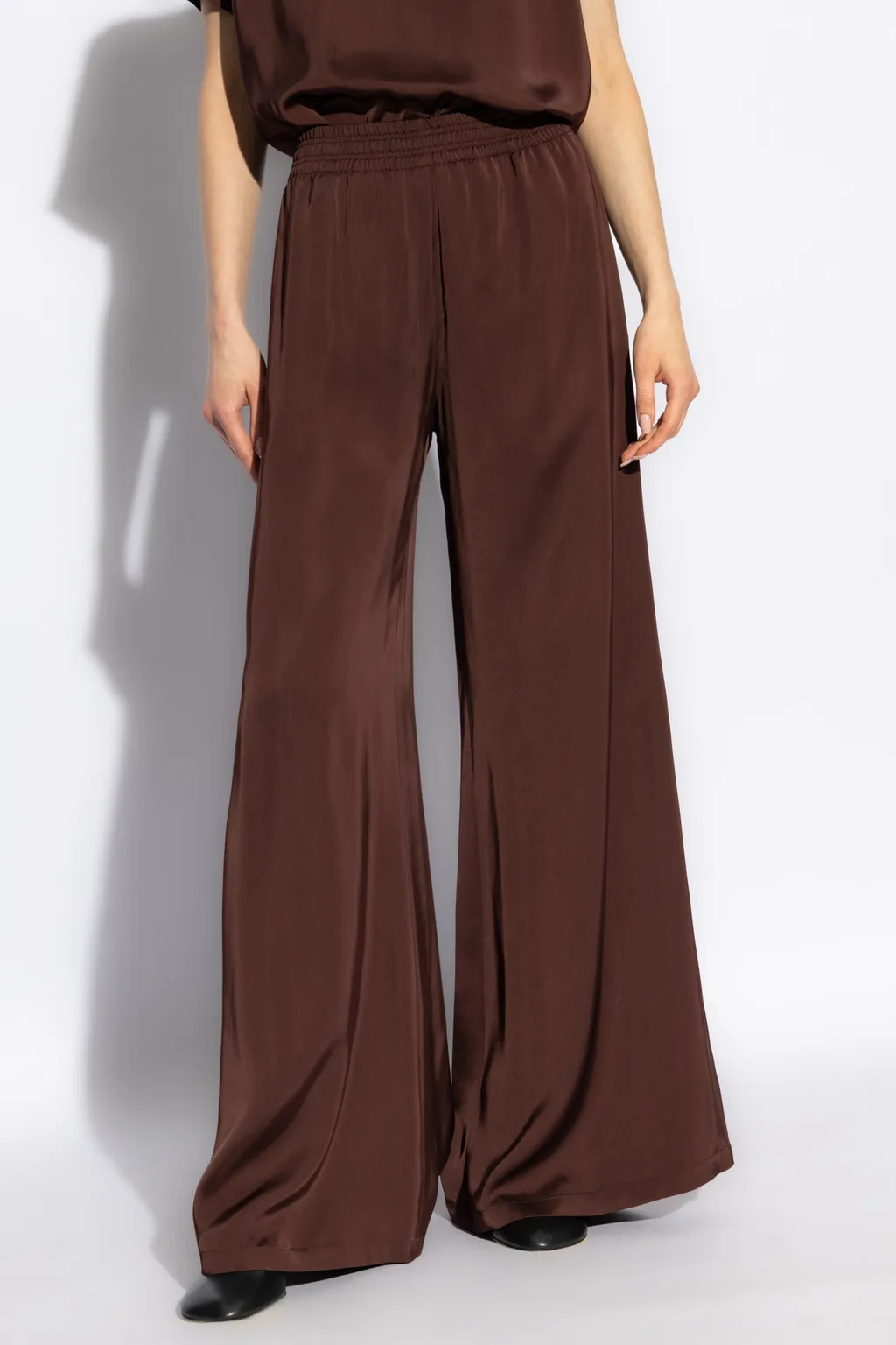 Wide-Leg Satin Trousers