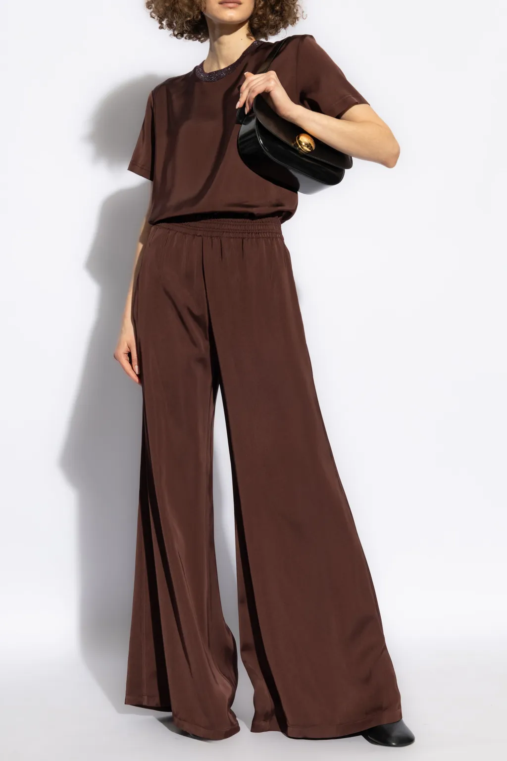 Wide-Leg Satin Trousers