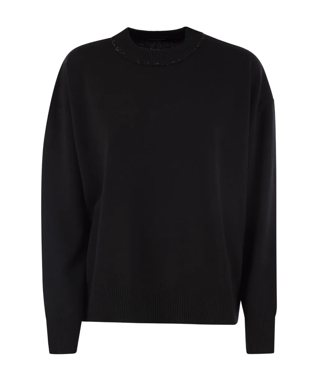 Sequin Embellished Crewneck Knitted Jumper
