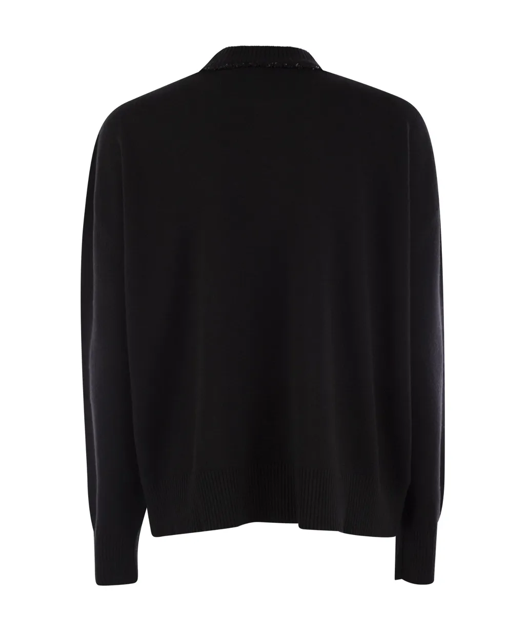 Sequin Embellished Crewneck Knitted Jumper