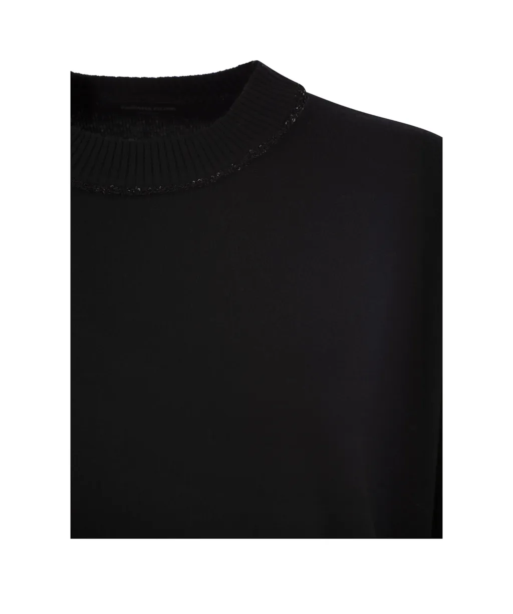 Sequin Embellished Crewneck Knitted Jumper