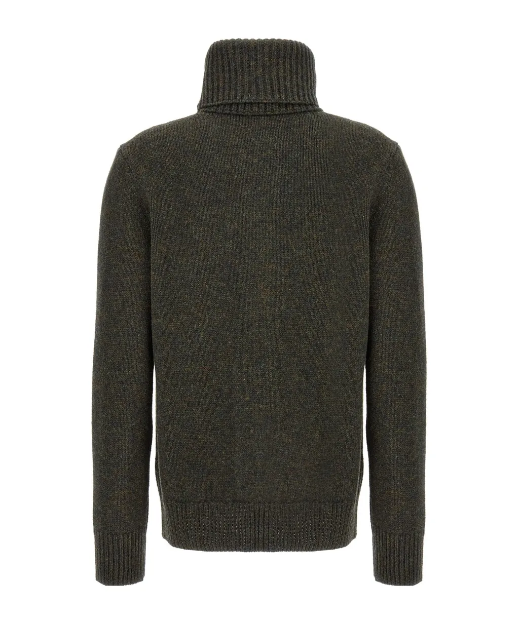 Button Front High Neck Knit