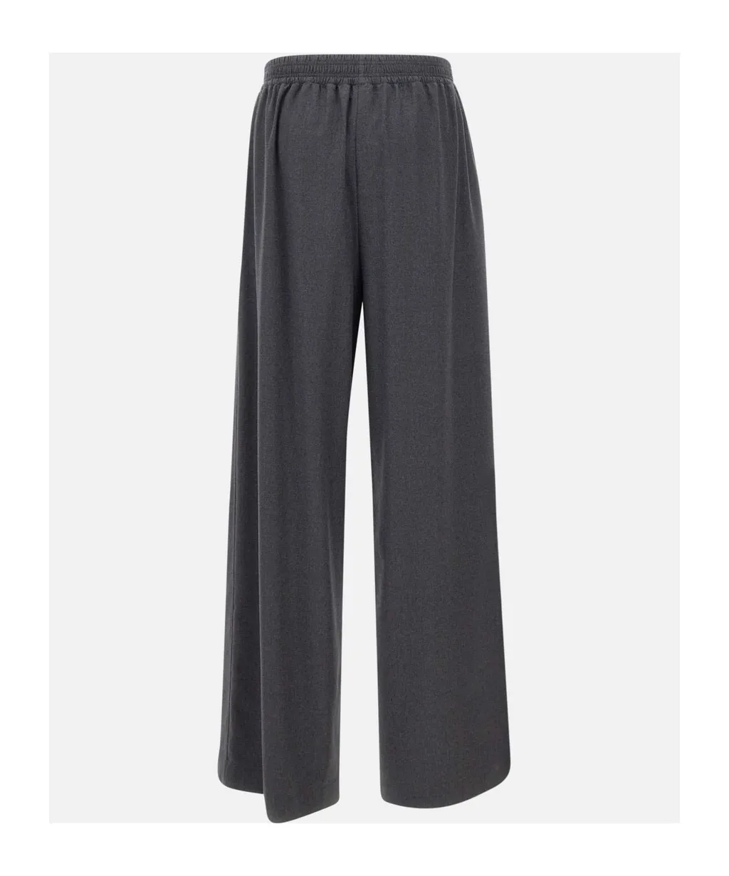 Flannel Wide-Leg Trousers