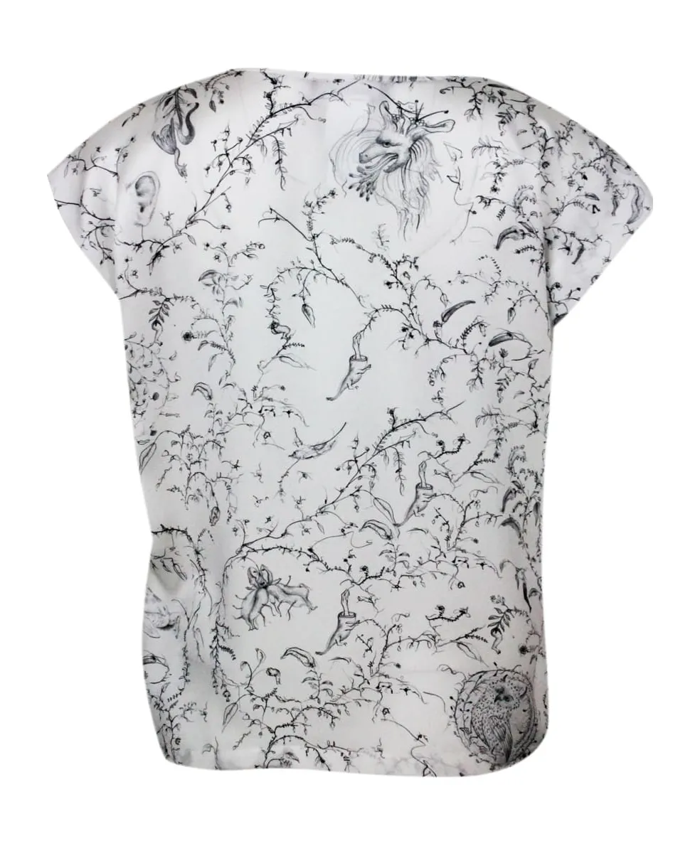 Graphic Printed Crewneck Top