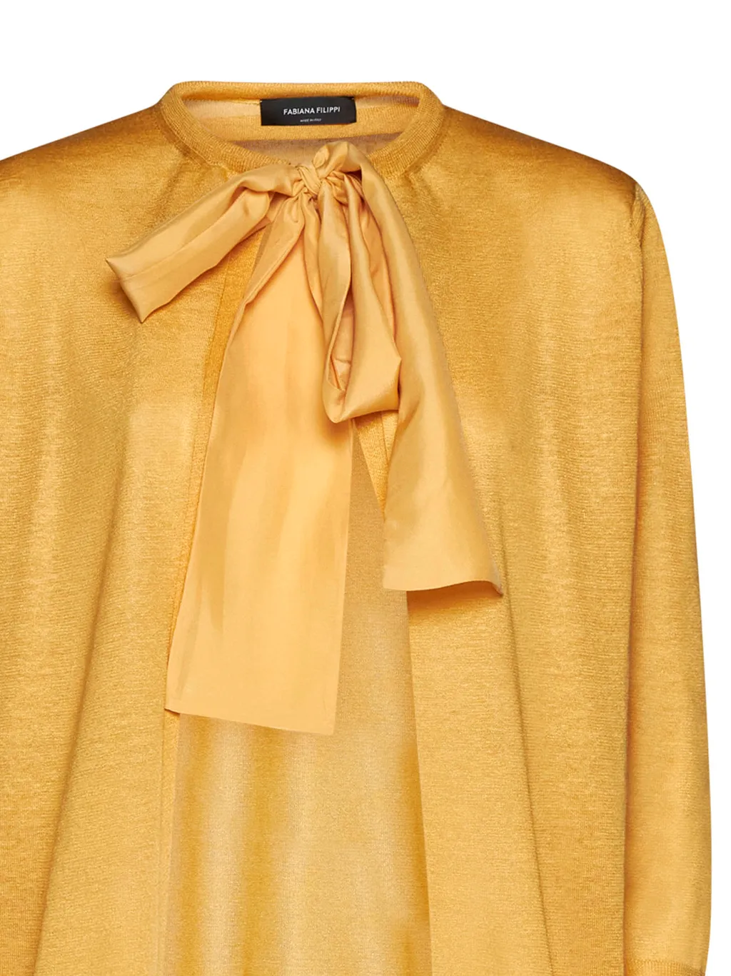 Bow-Detailed Knitted Cardigan