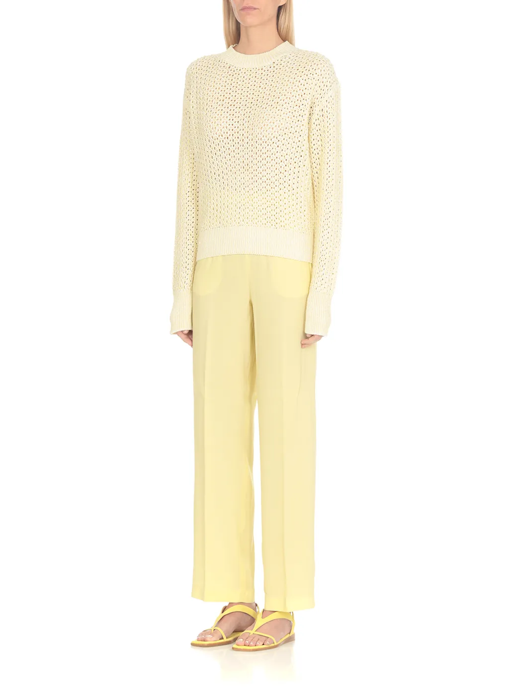 V-Neck Open-Knit Top