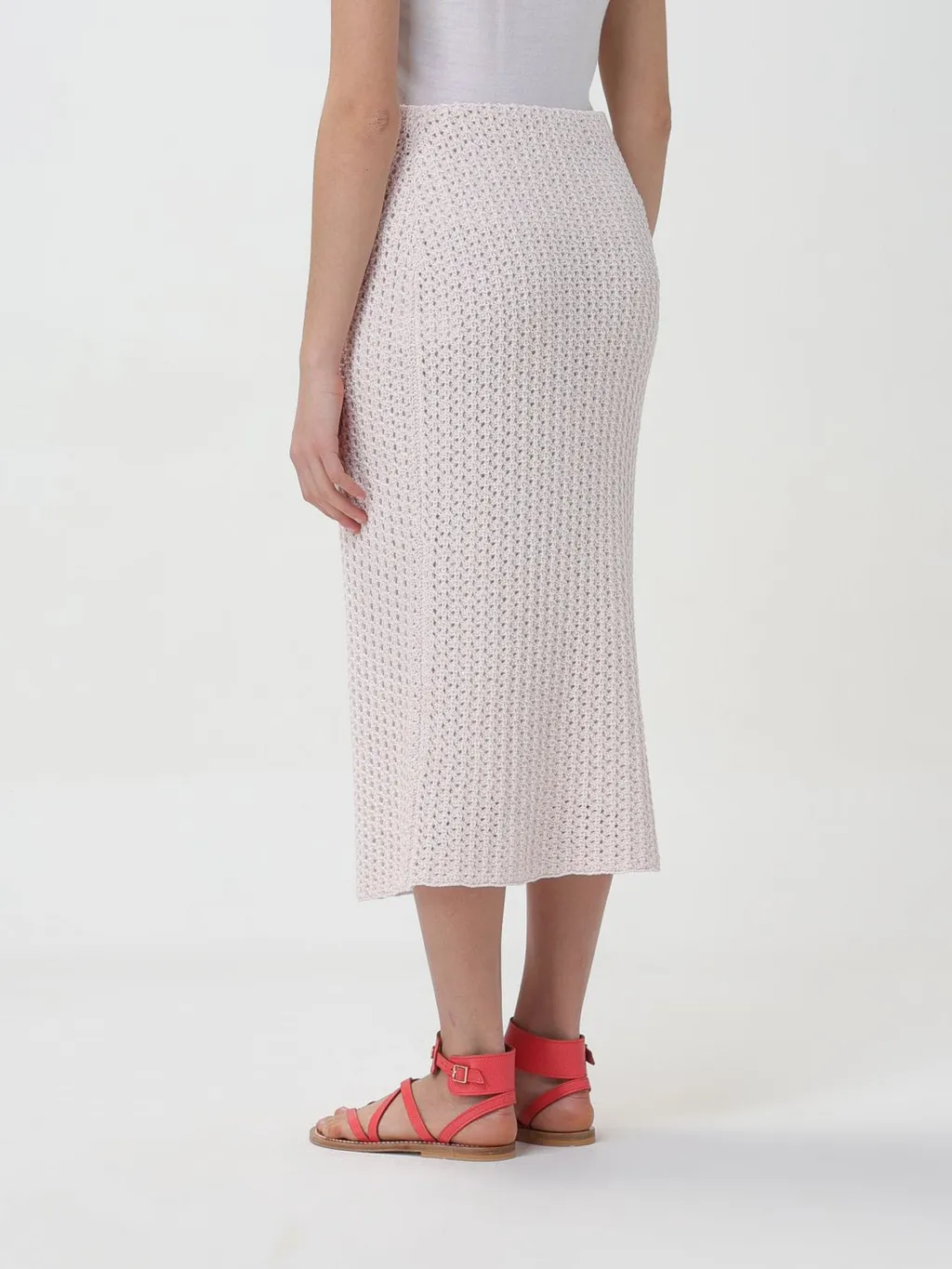 Open-Knit Midi Skirt