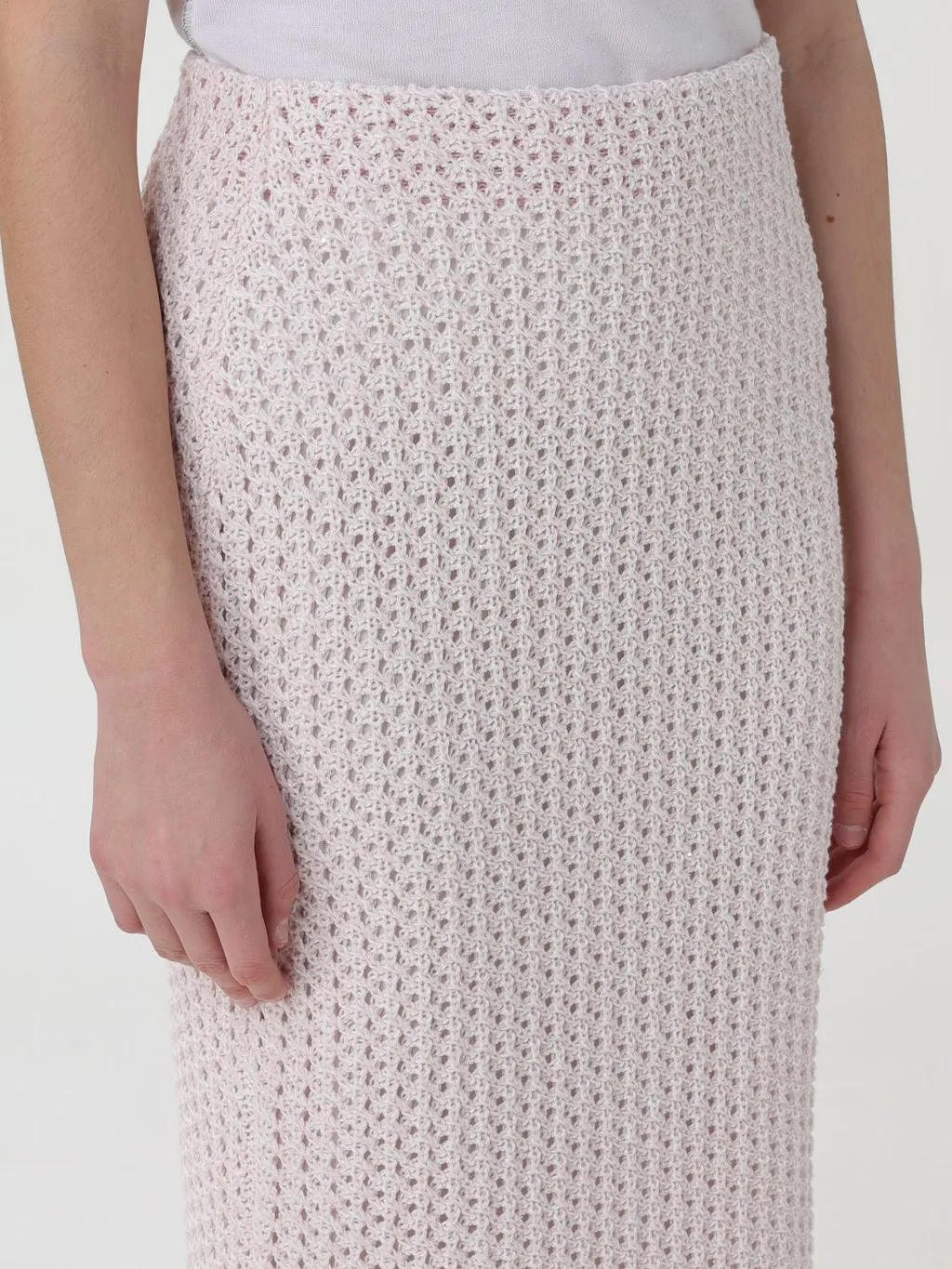 Open-Knit Midi Skirt