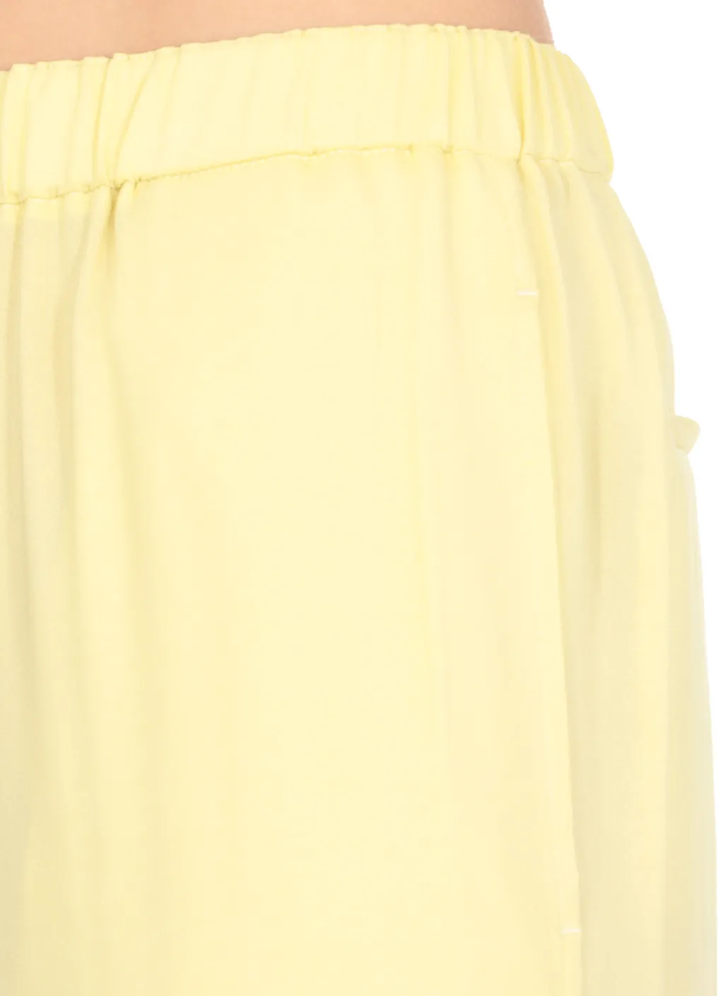Elasticated Waistband Straight Crepe Trousers