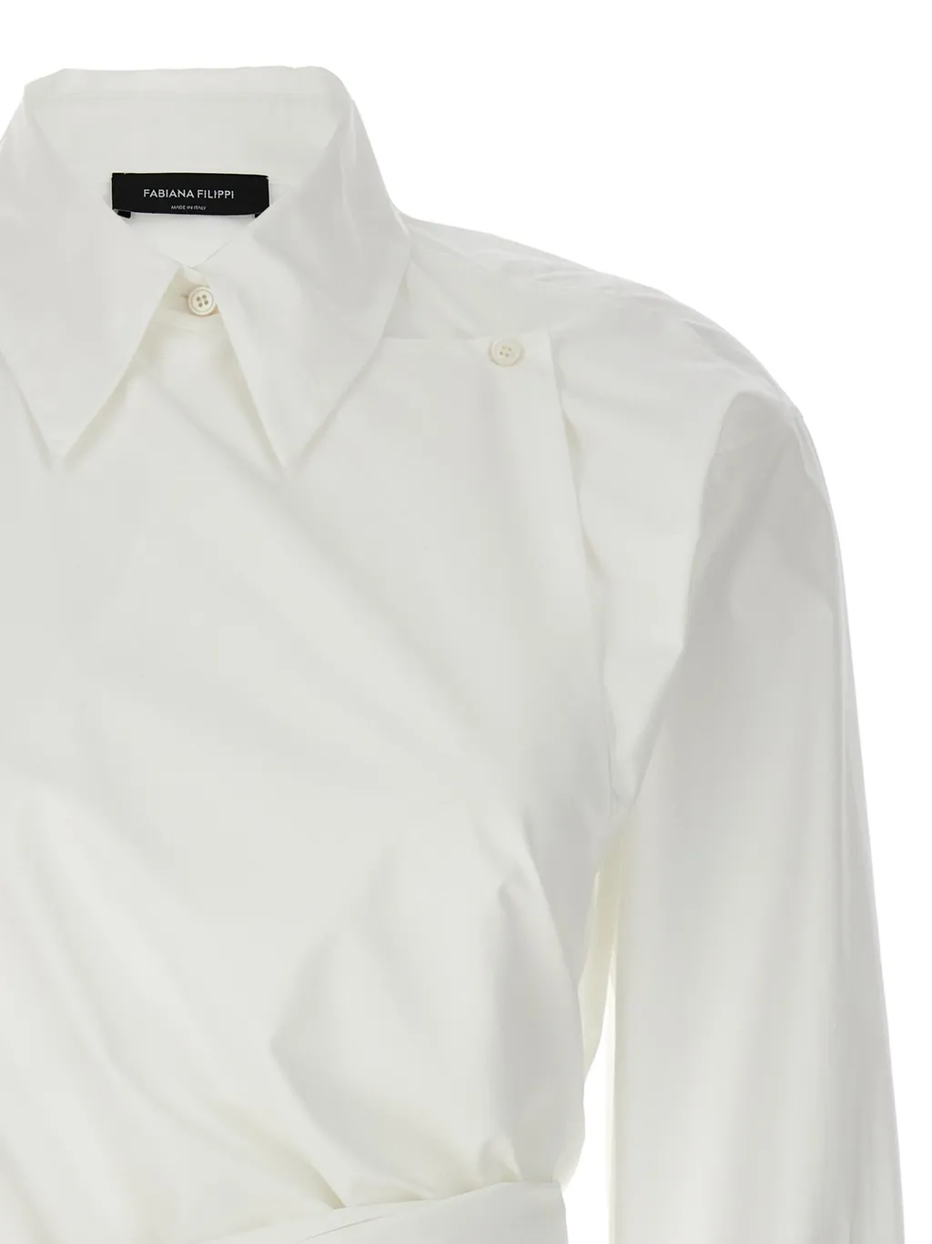 Wrap-Designed Long-Sleeved Shirt