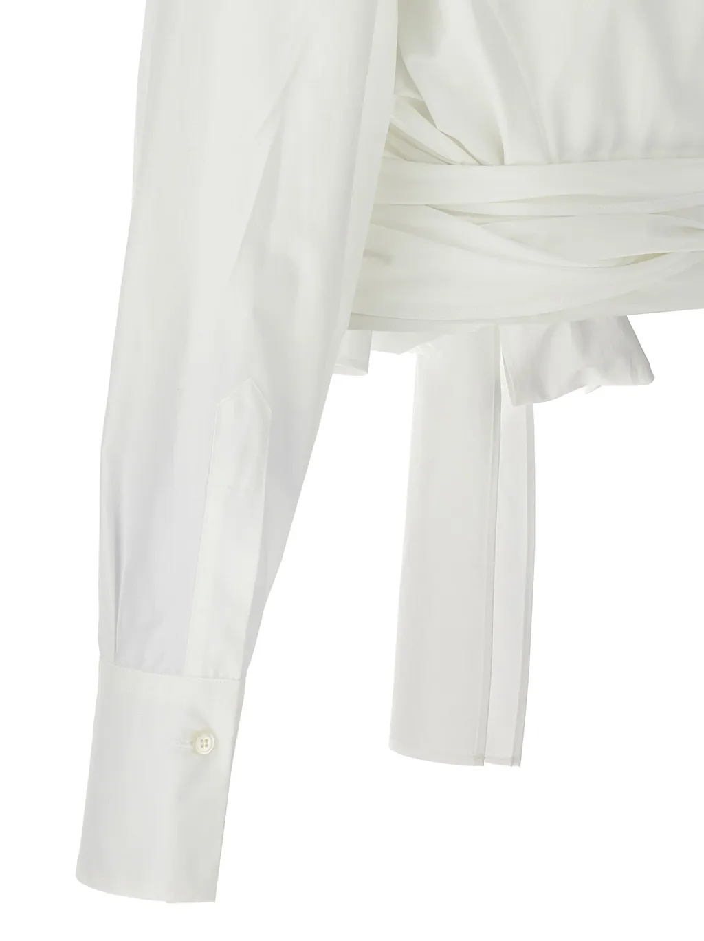 Wrap-Designed Long-Sleeved Shirt