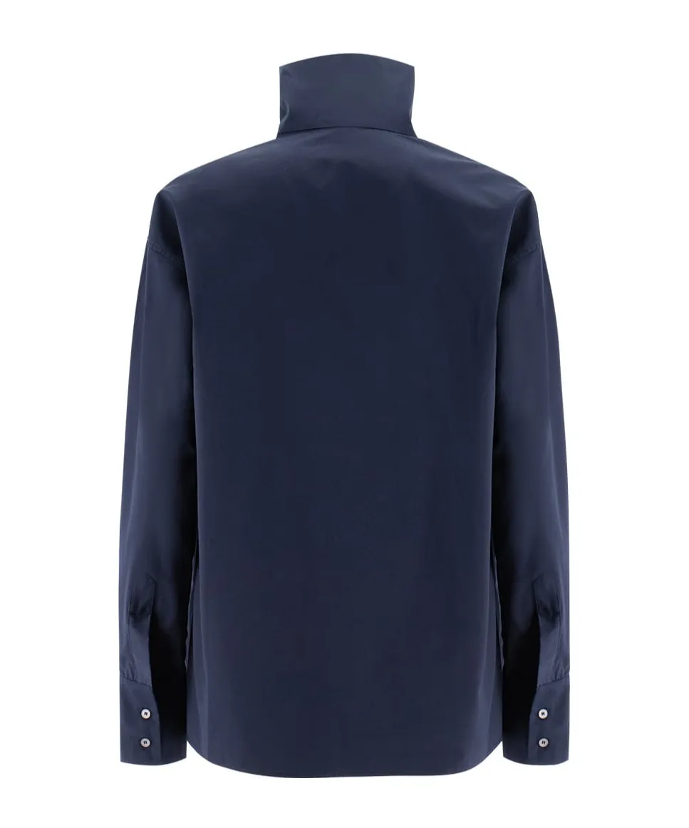 Long Sleeved High-Neck Blouse