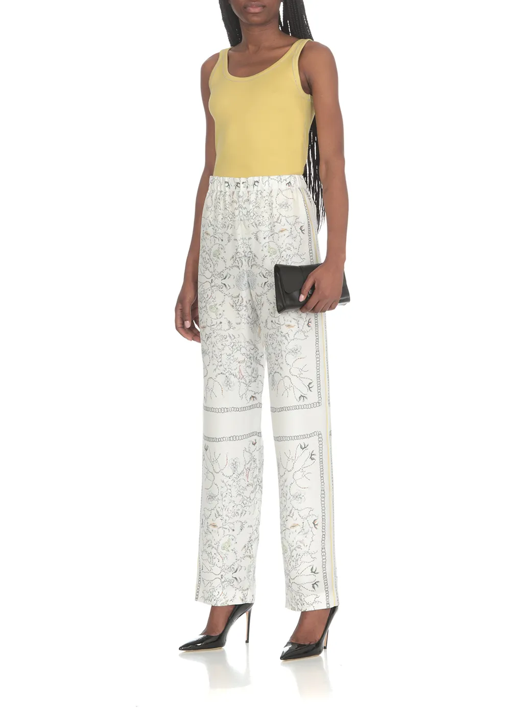 Graphic Printed Straight-Leg Trousers